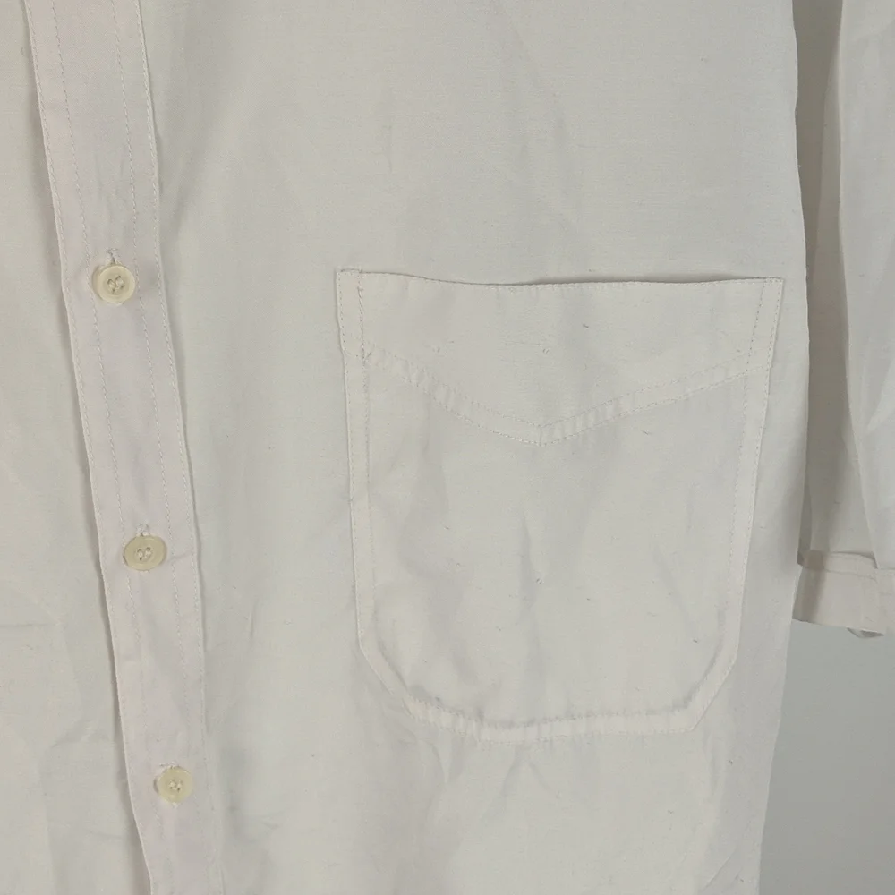 Outfit Business Classics Men's Shirt Size 41 White Short Sleeve Button Front - Picture 3 of 7